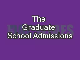 The Graduate School Admissions