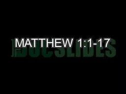 MATTHEW 1:1-17