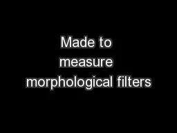 Made to measure morphological filters