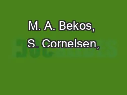 M. A. Bekos, S. Cornelsen,