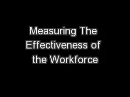 Measuring The Effectiveness of the Workforce