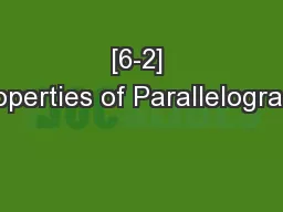 [6-2] Properties of Parallelograms