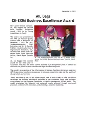 Ali bags CII exim business excellence award