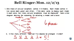 Bell Ringer: Mon. 12/2/13