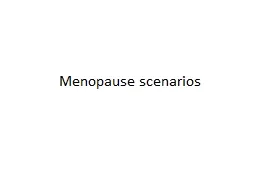 Menopause scenarios