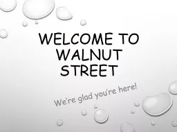 Welcome to Walnut Street