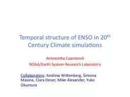 Temporal structure of ENSO in 20