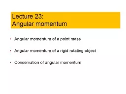 Angular momentum of a point mass