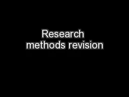 Research methods revision