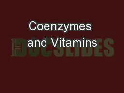 Coenzymes and Vitamins