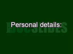 Personal details: