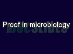 Proof in microbiology