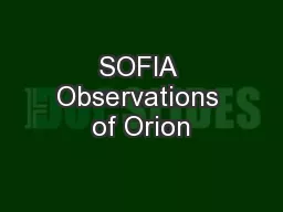 SOFIA Observations of Orion