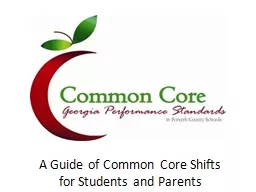 A Guide of Common Core Shifts