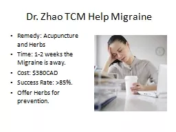Dr. Zhao TCM Help Migraine