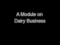 A Module on Dairy Business