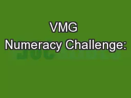 VMG Numeracy Challenge: