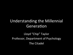 Understanding the Millennial Generation