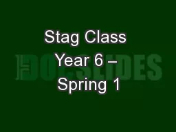 Stag Class Year 6 – Spring 1