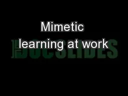 Mimetic learning at work