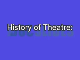 History of Theatre: