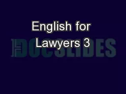 English for Lawyers 3