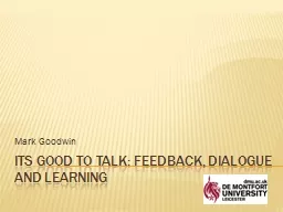 Its Good to talk: Feedback, Dialogue and learning