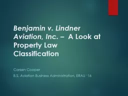 Benjamin v. Lindner Aviation, Inc.