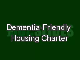 Dementia-Friendly Housing Charter