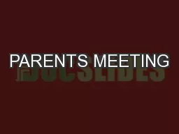 PARENTS MEETING