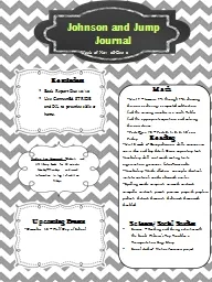 Johnson and Jump Journal
