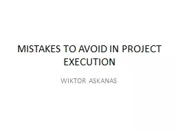 MISTAKES TO AVOID IN PROJECT EXECUTION