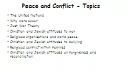 Peace and Conflict - Topics