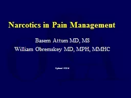 Narcotics in Pain Management