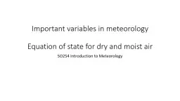 Important variables in meteorology