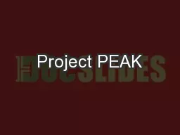 Project PEAK
