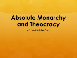 Absolute Monarchy and Theocracy