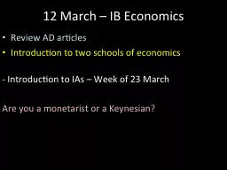 12 March – IB Economics