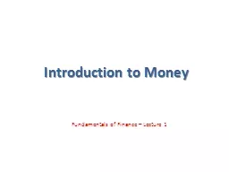 Introduction to Money
