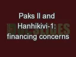 Paks II and Hanhikivi-1: financing concerns