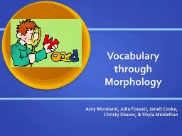 Vocabulary     through Morphology