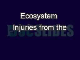 Ecosystem Injuries from the