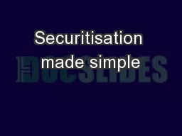 Securitisation made simple