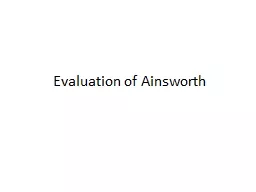 Evaluation of Ainsworth