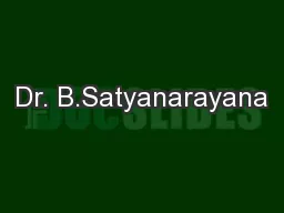 Dr. B.Satyanarayana