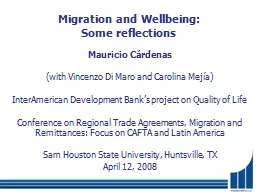 Migration and Wellbeing: