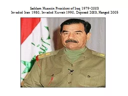 Saddam Hussein President of Iraq 1979-2003