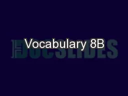 Vocabulary 8B