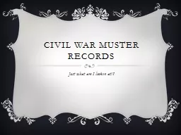 Civil War Muster Records
