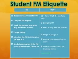 Student FM Etiquette